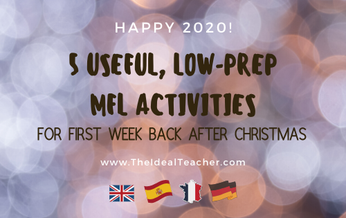 low-prep language activities for first lesson back after Christmas holidays