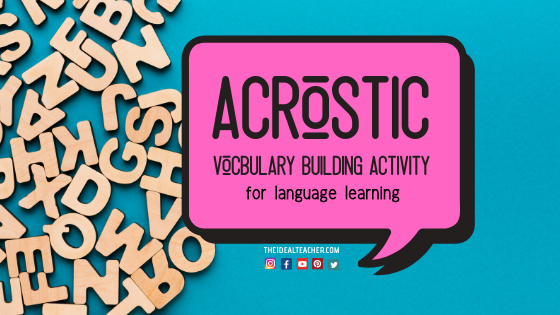 Acrostic Whiteboard Vocabulary Building Activity