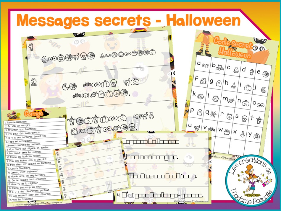 messages secrets French Halloween activities