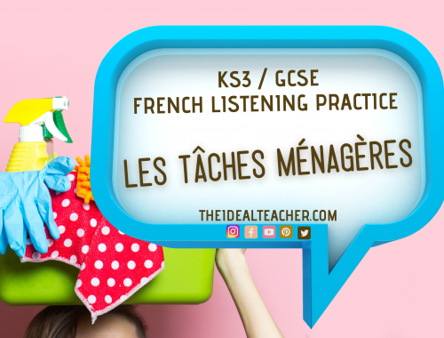 LES TACHES MENAGERES HOUSEHOLD CHORES KS3 GCSE FRENCH LISTENING PRACTICE