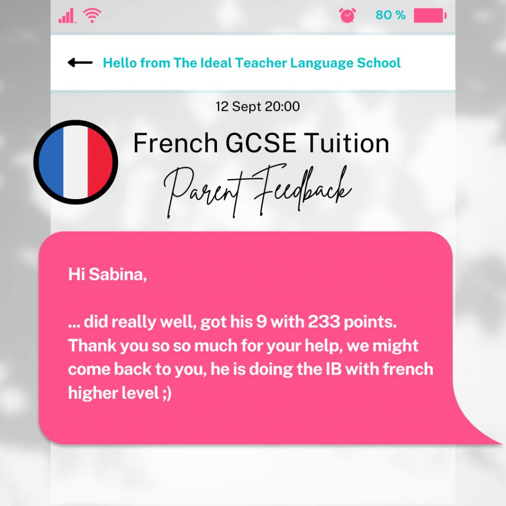 French GCSE Tuition Tutor Online UK