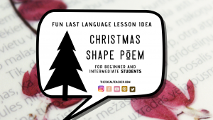 Christmas Shape Poem Last Language Lesson before Christmas