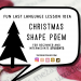 Christmas Shape Poem Last Language Lesson before Christmas