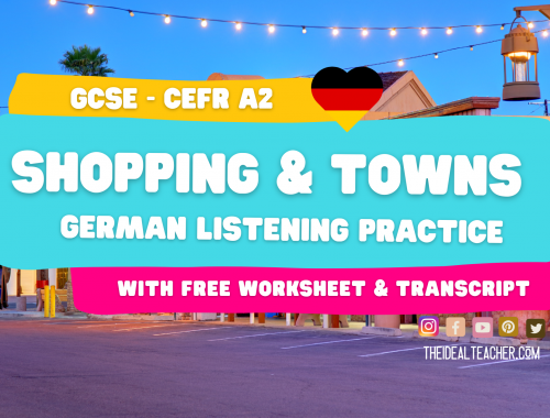 GCSE German Listening Practice Shopping and towns CEFR A2