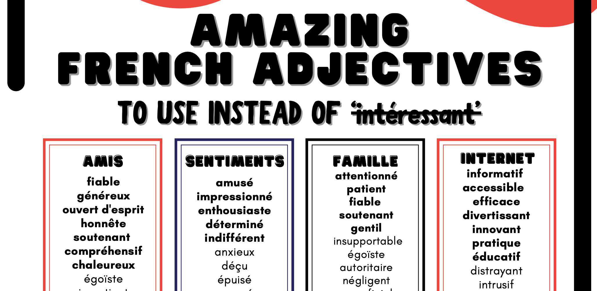 100+ French Adjectives That Are More Interesting Than Intéressant