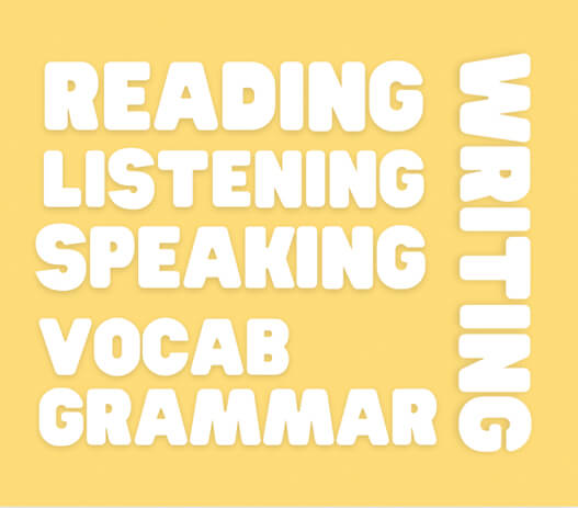 Reading listening speaking vocab grammer writing